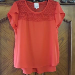 Juniors Large Coral Top